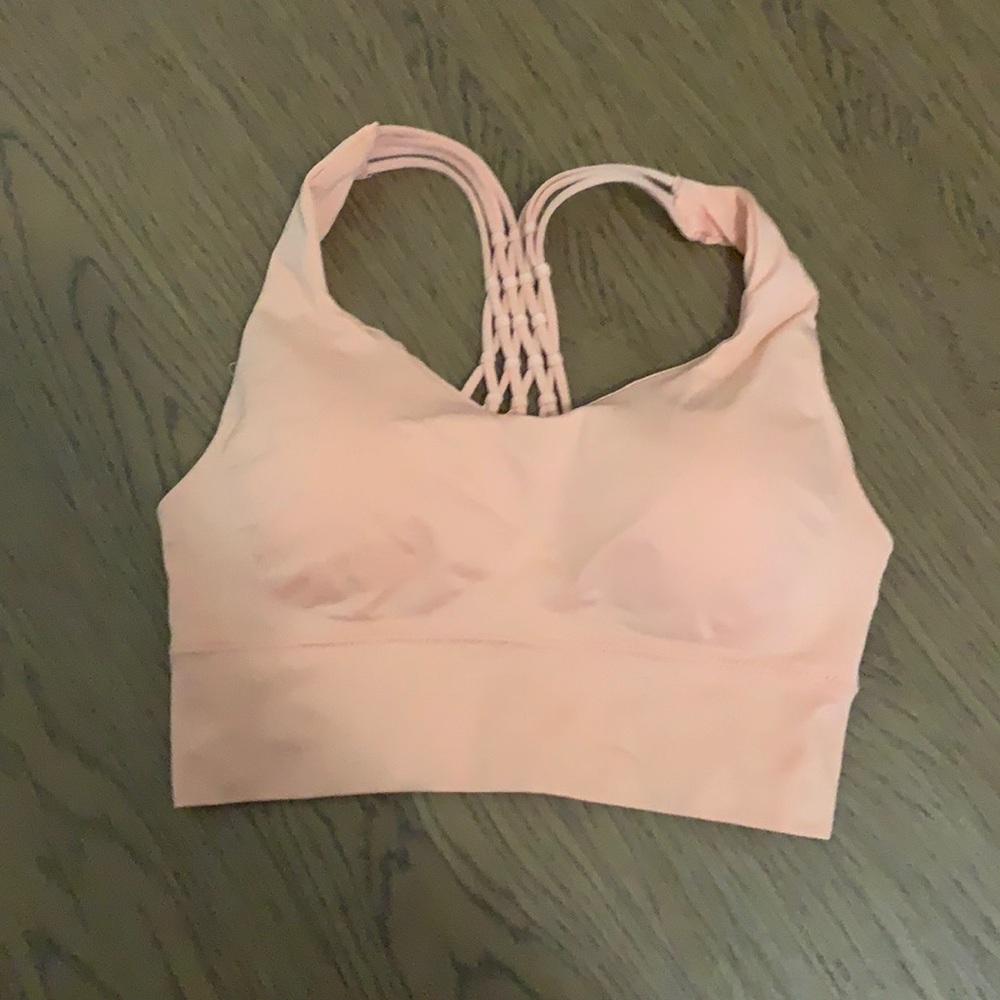 Light pink sports bra